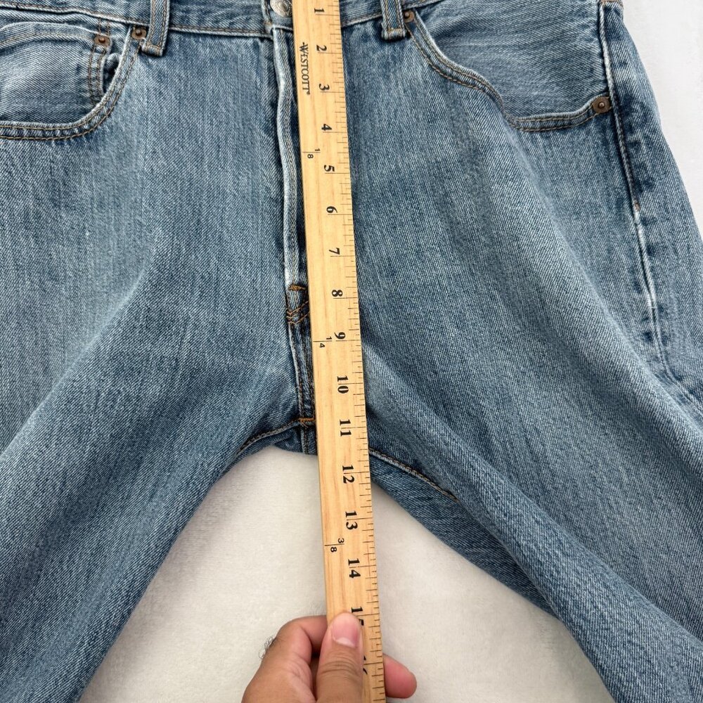 Levis 501 Jeans Mens 33x34 (32x32) Blue Original Fit Straight Leg Button Fly - Picture 5 of 12